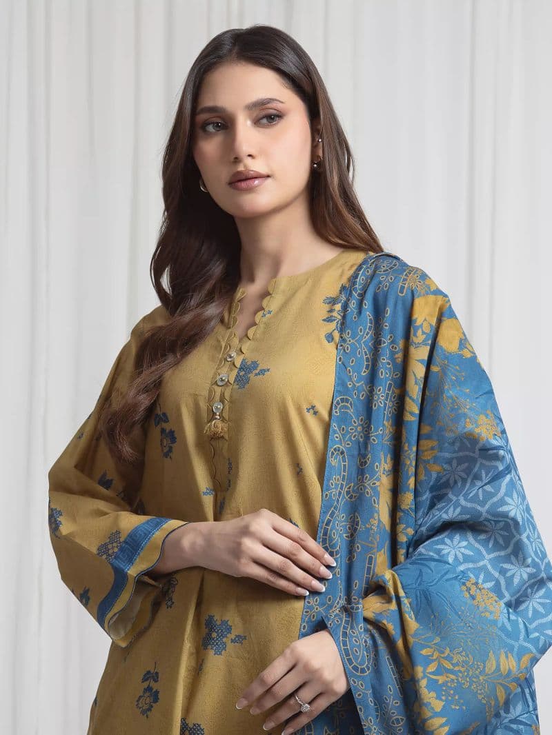 Printed Lawn Suit - EWU6A1-36721-3P thumbnail