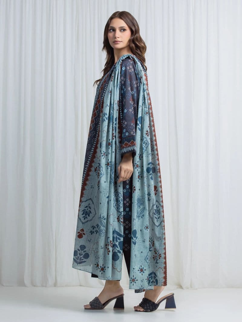Printed Lawn Suit - EWU6A1-36744-3P thumbnail