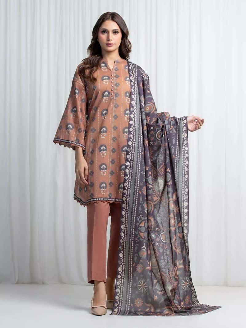 Printed Lawn Suit - EWU6A1-36852-3P