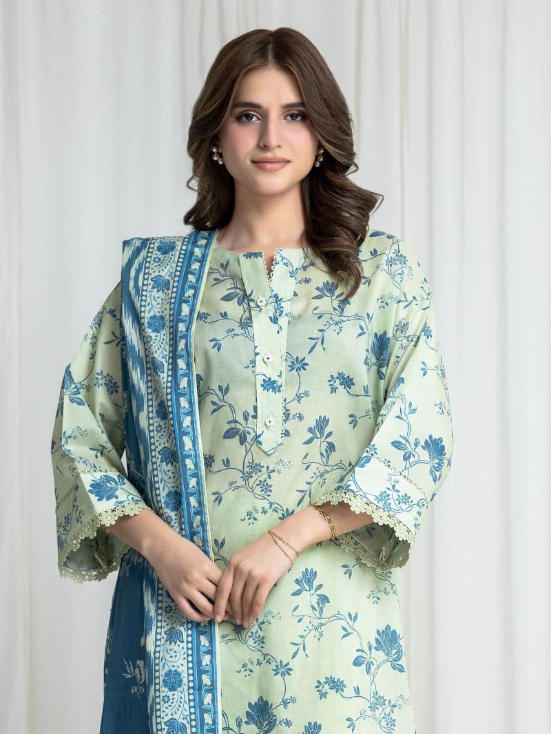 Printed Lawn Suit - EWU6A1-36727-3P thumbnail
