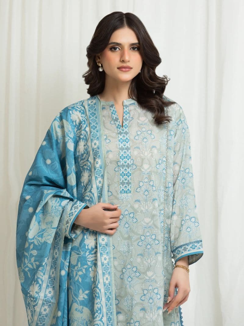 Printed Lawn Suit - EWU6A1-36711-3P thumbnail