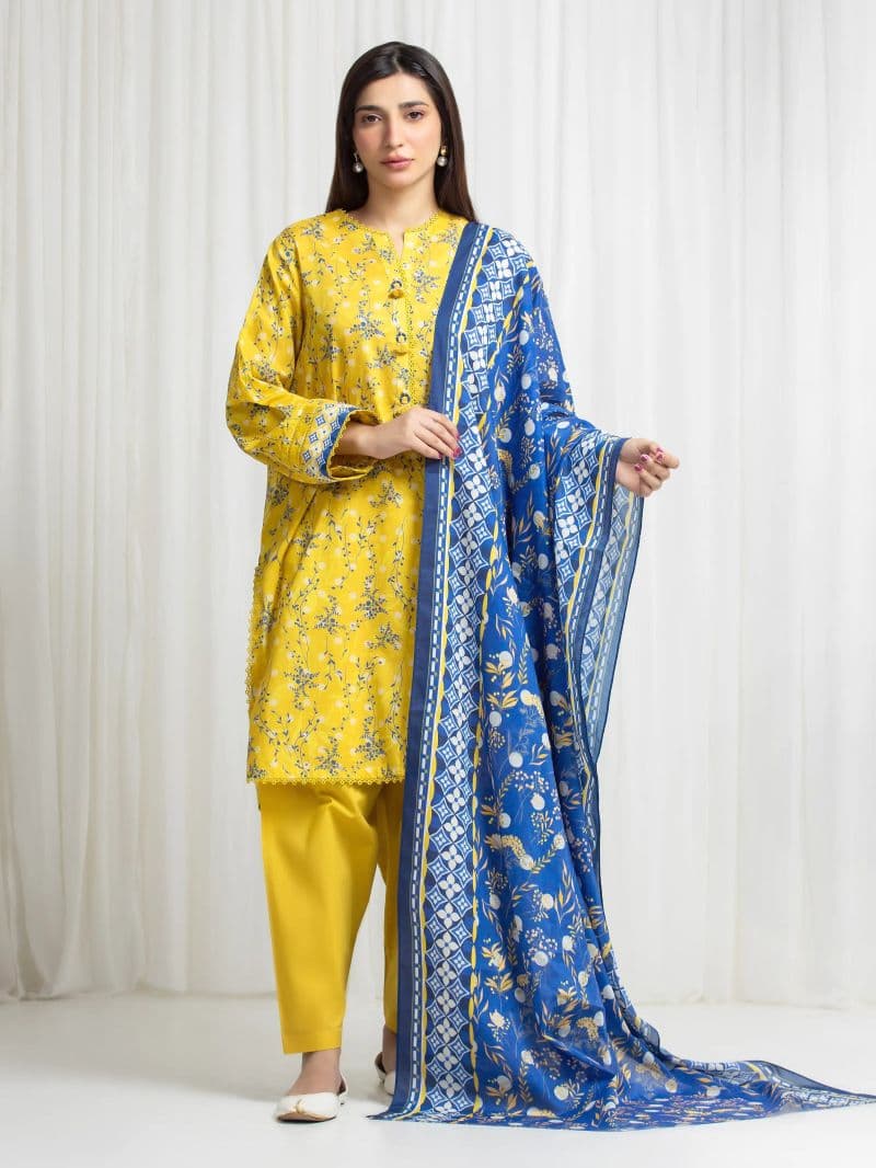 Printed Lawn Suit - EWU6A1-36718-3P thumbnail