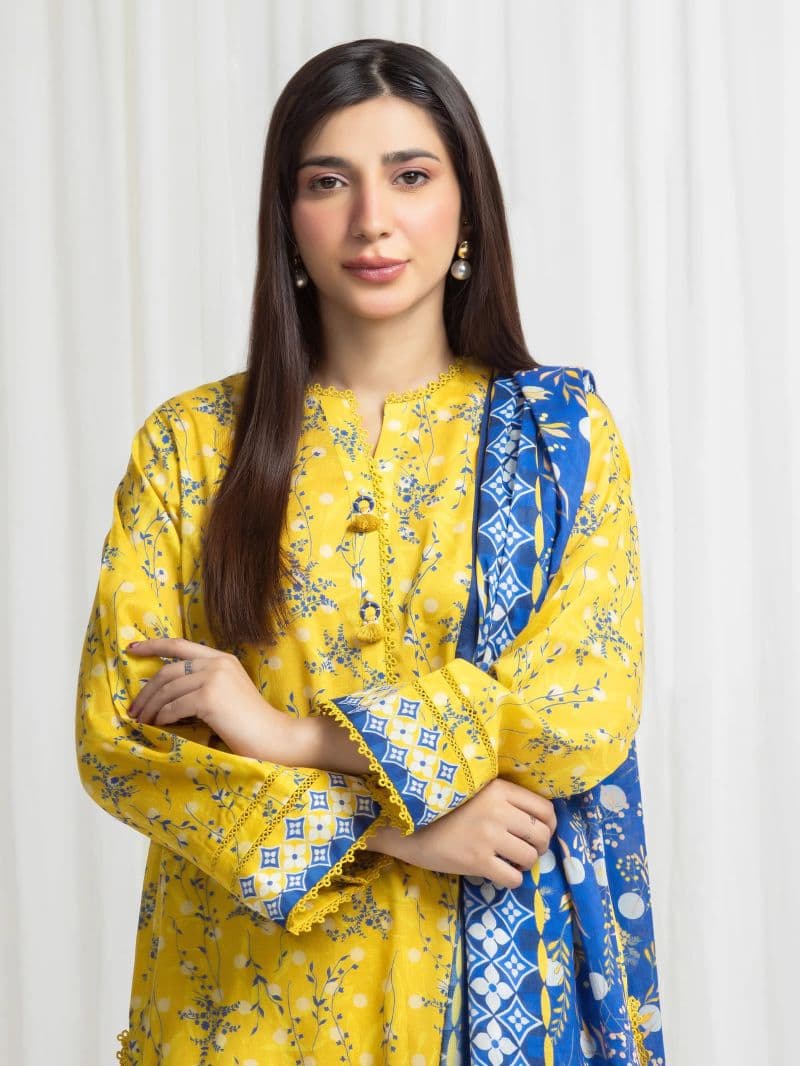 Printed Lawn Suit - EWU6A1-36718-3P thumbnail