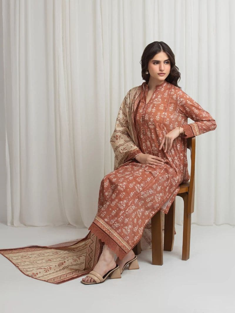 Printed Lawn Suit - EWU6A1-36623-3P thumbnail