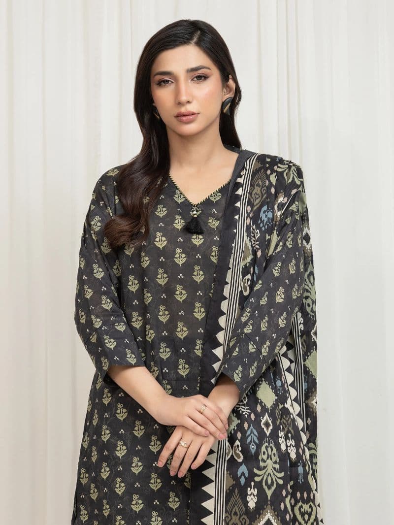 Printed Lawn Suit - EWU6A1-36752-3P thumbnail