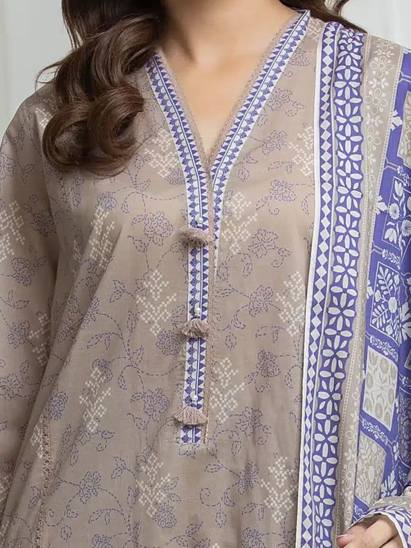 Printed Lawn Suit - EWU6A1-36670-3P thumbnail