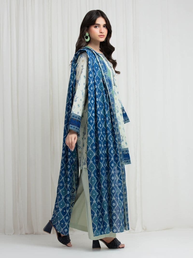 Printed Lawn Suit - EWU6A1-36627-3P thumbnail
