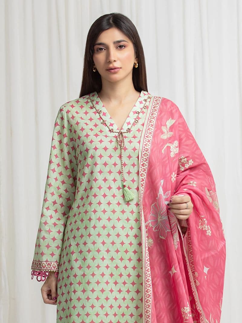 Printed Lawn Suit - EWU6A1-36679-3P thumbnail