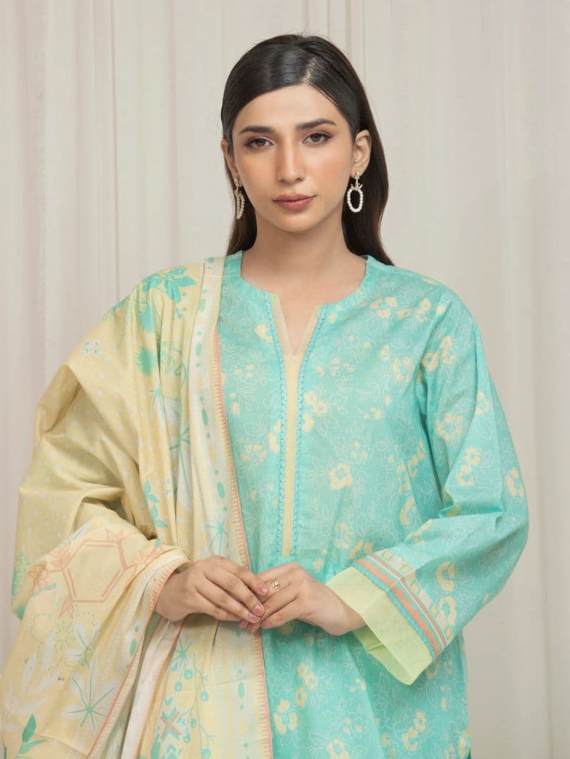 Printed Lawn Suit - EWU6A1-36687-3P thumbnail