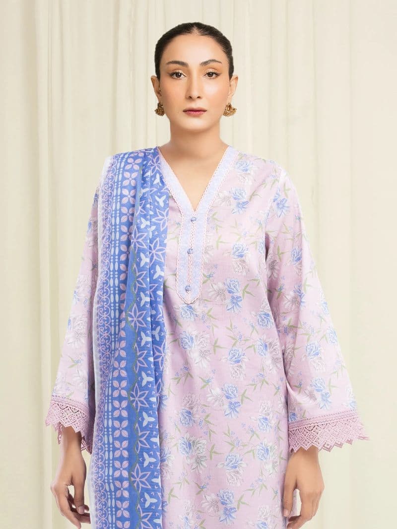 Printed Lawn Suit - EWU6A1-36697-3P thumbnail