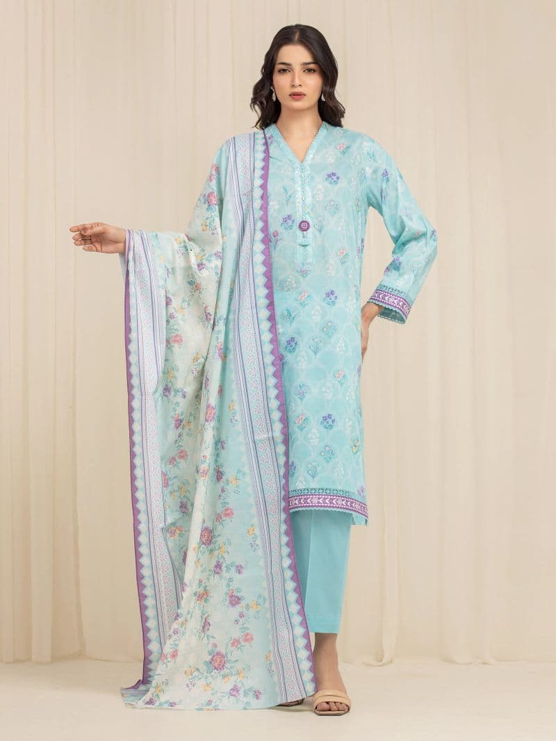 Printed Lawn Suit - EWU6A1-36578-3P thumbnail