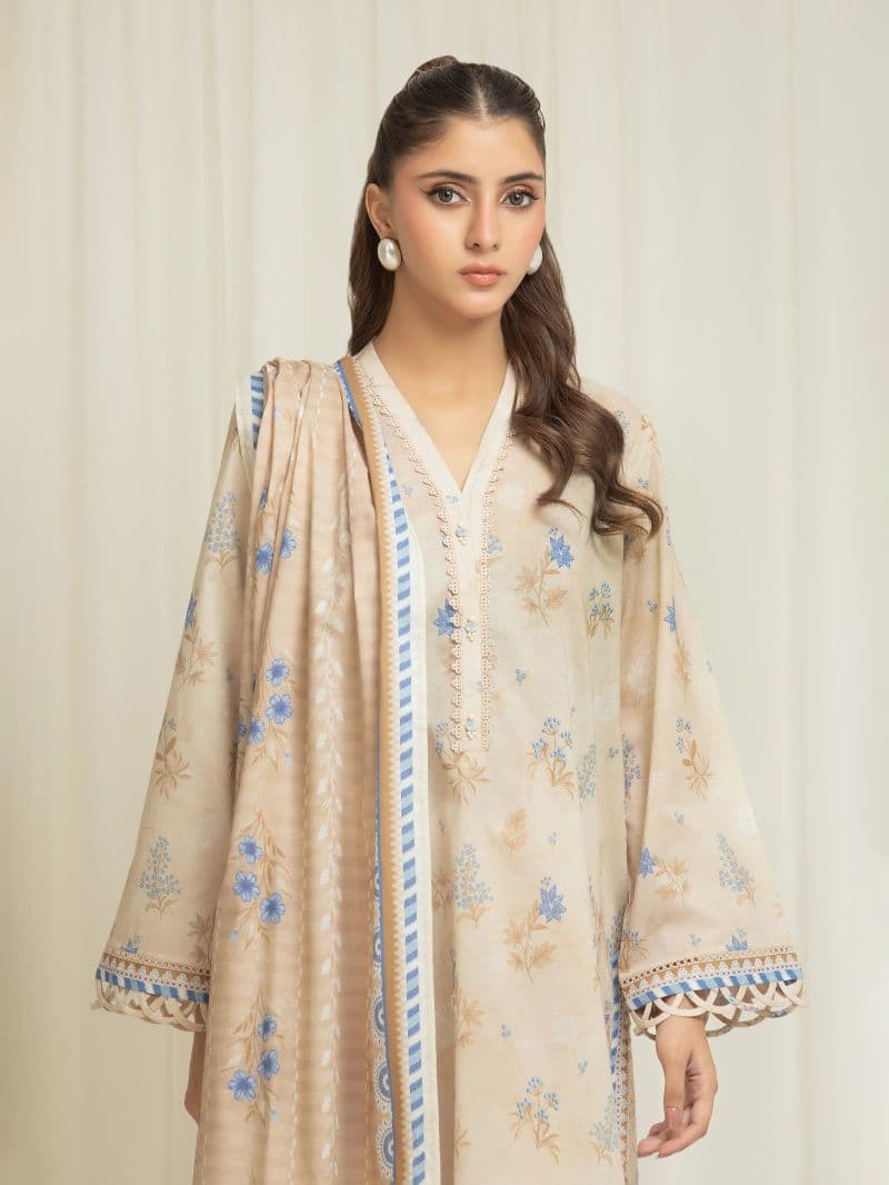 Printed Lawn Suit - EWU6A1-36589-3P thumbnail