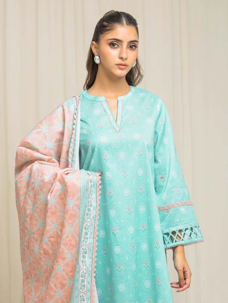 Printed Lawn Suit - EWU6A1-36577-3P - alternate view