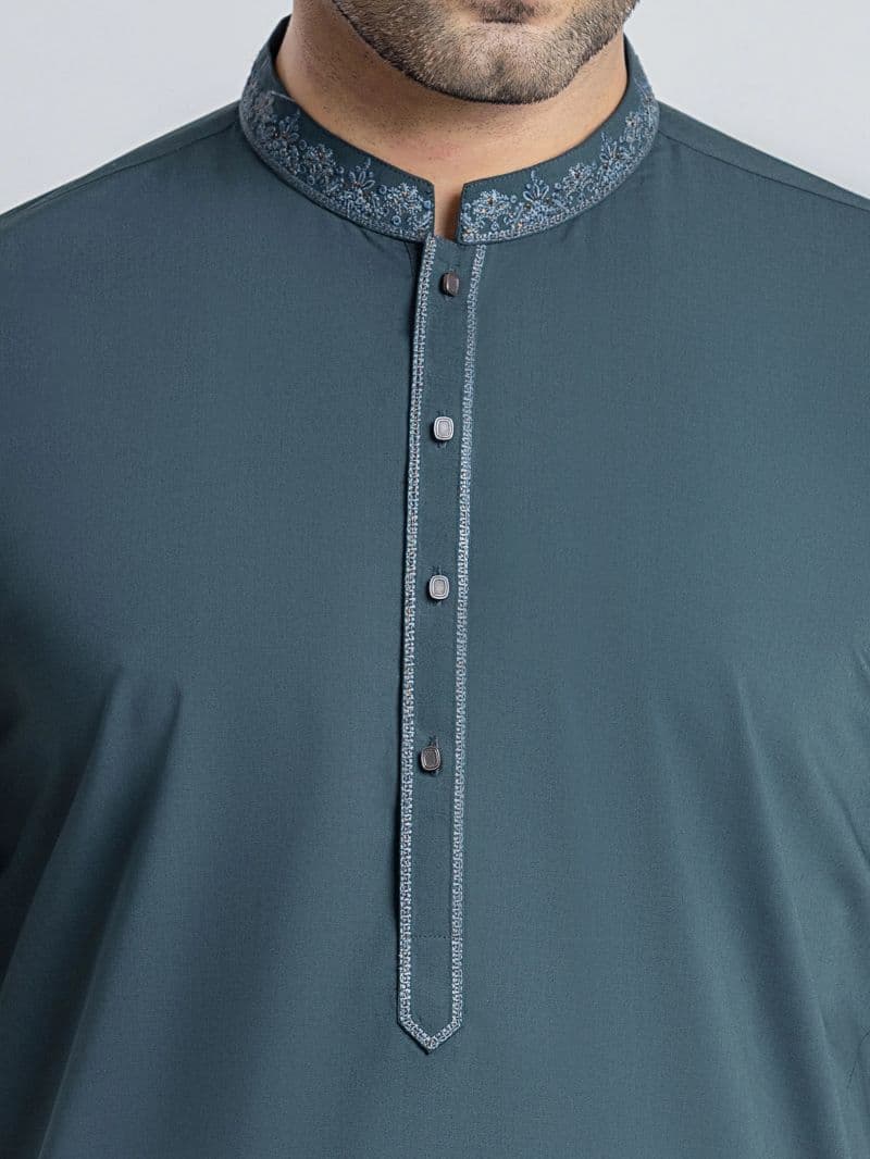 Embroidered Blended Kurta Pajama - EMTKPT6-113 thumbnail