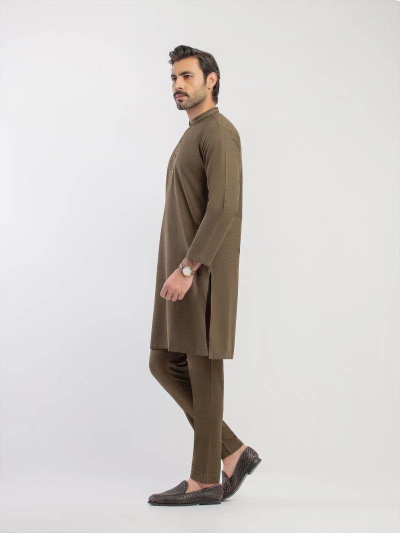 Embroidered Khaddar Kurta Pajama - EMTKPT5-093 thumbnail
