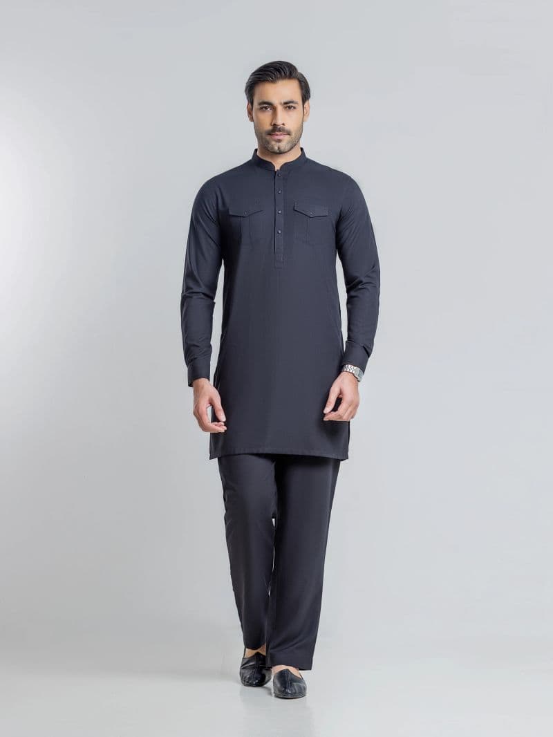 Embroidered Blended Kurta Pajama - EMTKFP6-007 thumbnail