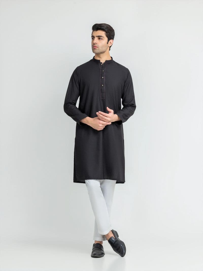 Embroidered Jacquard Kurta - EMTK5-99633 thumbnail