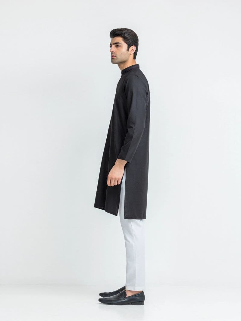 Embroidered Jacquard Kurta - EMTK5-99633 thumbnail