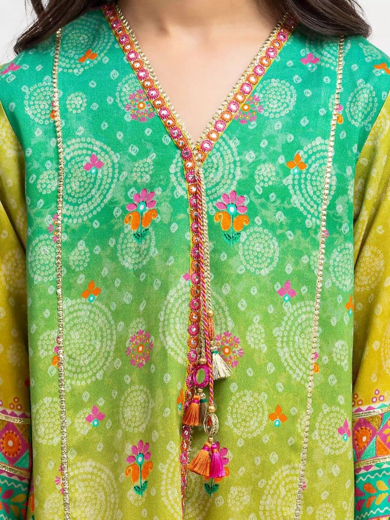 Printed Raw Silk Co-Ord Set - EGTKP6-74005ST thumbnail