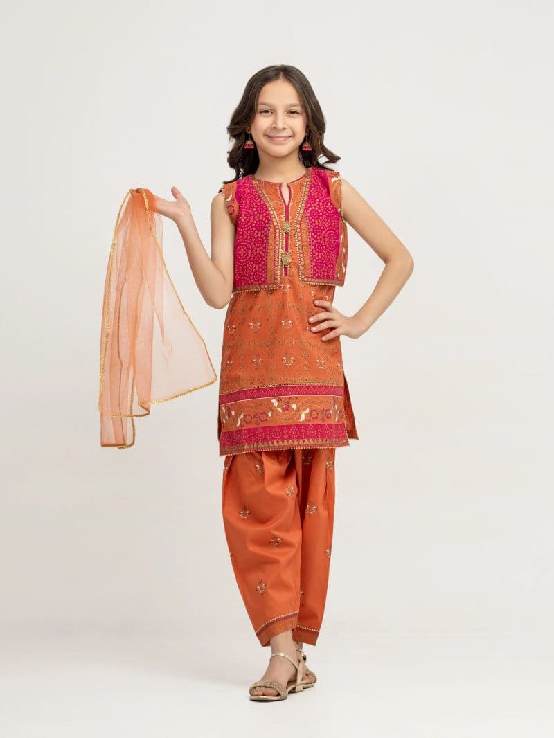Block Print Cambric Suit - EGTKP5-70796-3P thumbnail