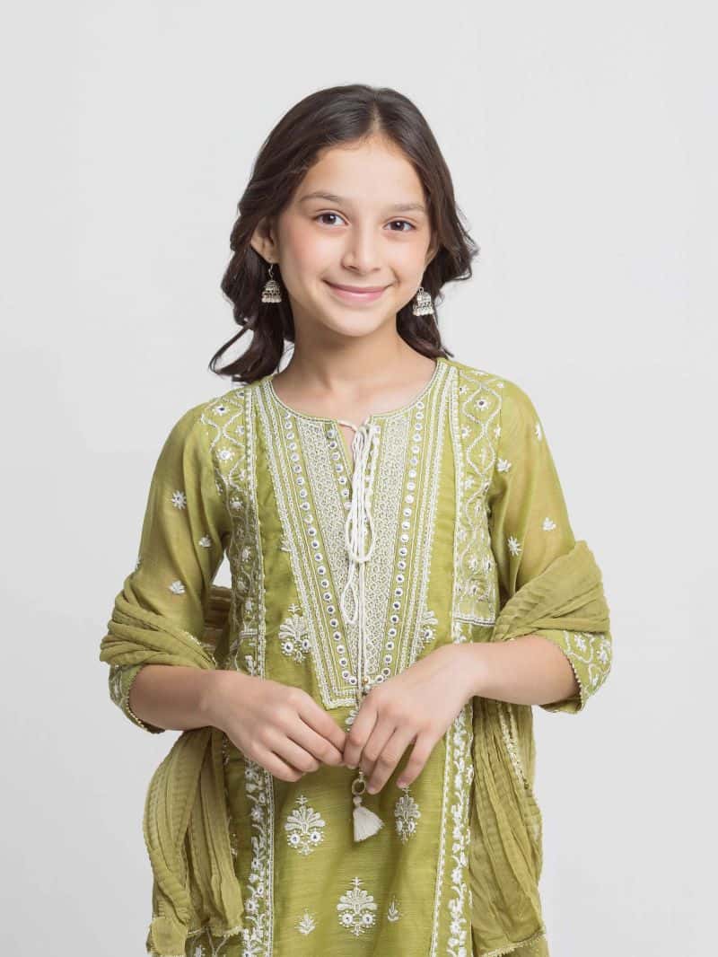 Embroidered Chanderi Suit - EGTPLED5-50093-3P - alternate view