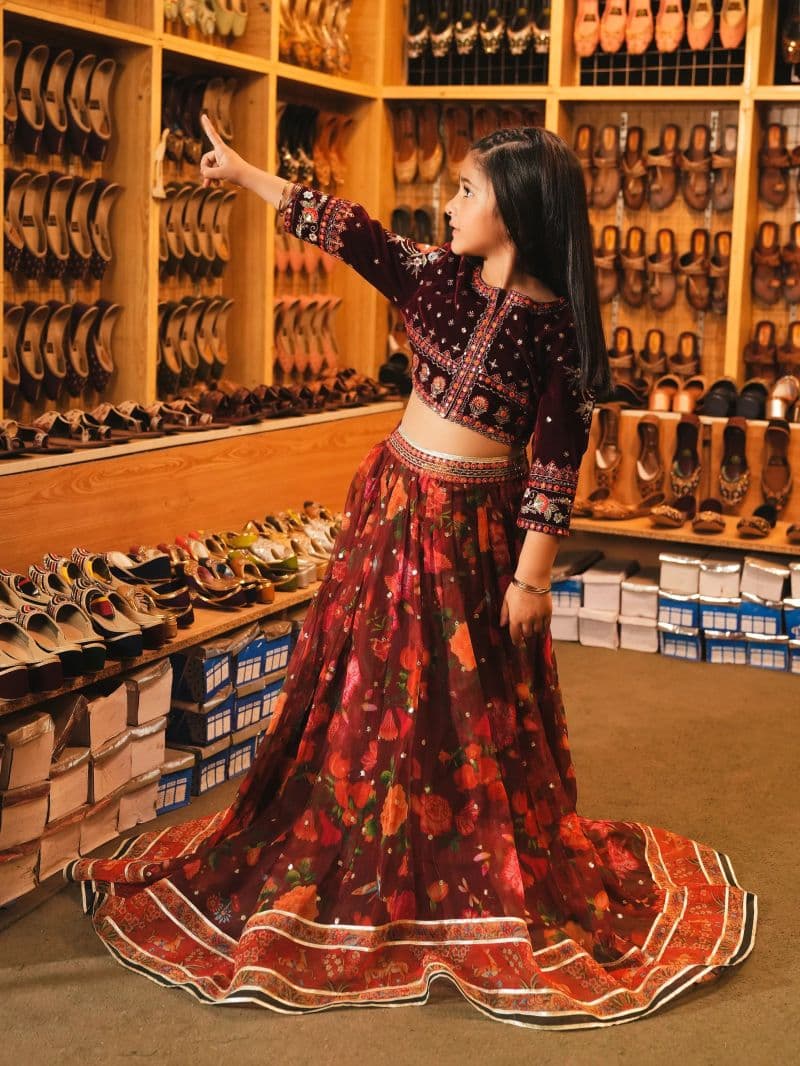 Embroidered Organza Lehenga Suit - EGTPLEP5-50052CL thumbnail