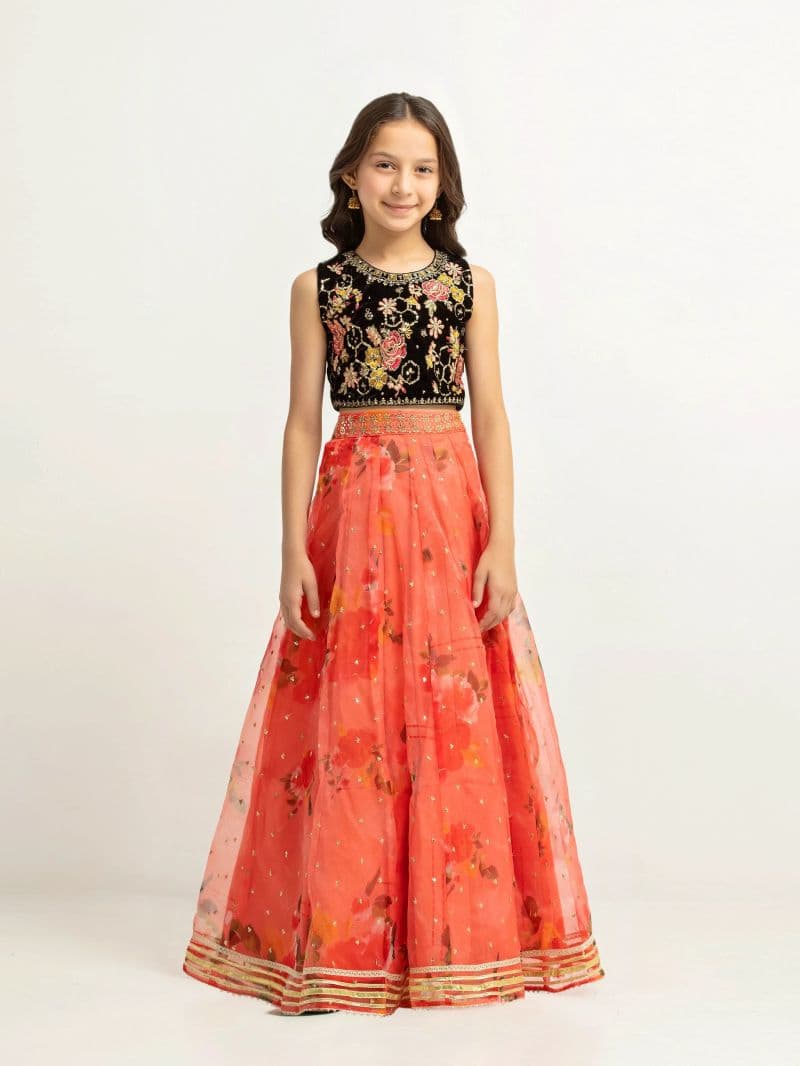 Embroidered Organza Lehenga Suit - EGTPLEP5-50118CL thumbnail