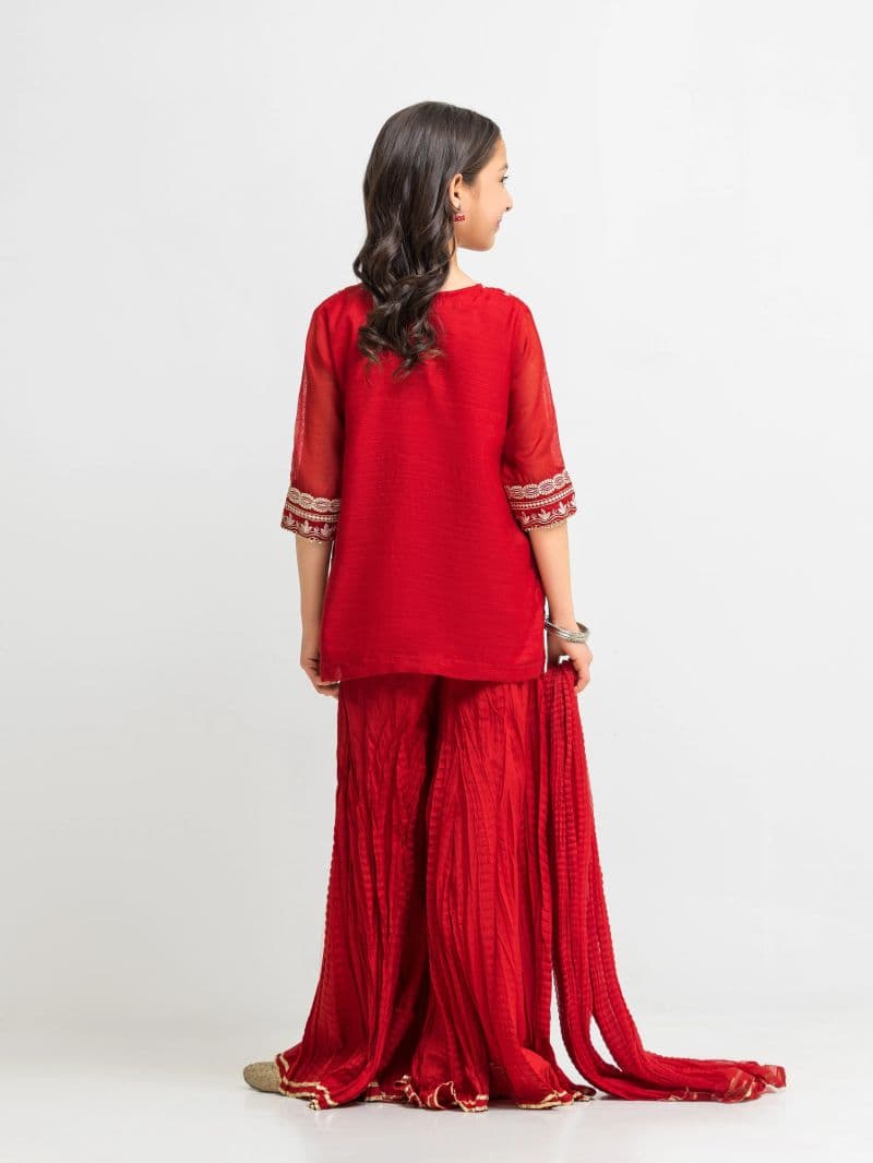 Embroidered Chanderi Gharara Suit - EGTPLED5-50090-3P thumbnail