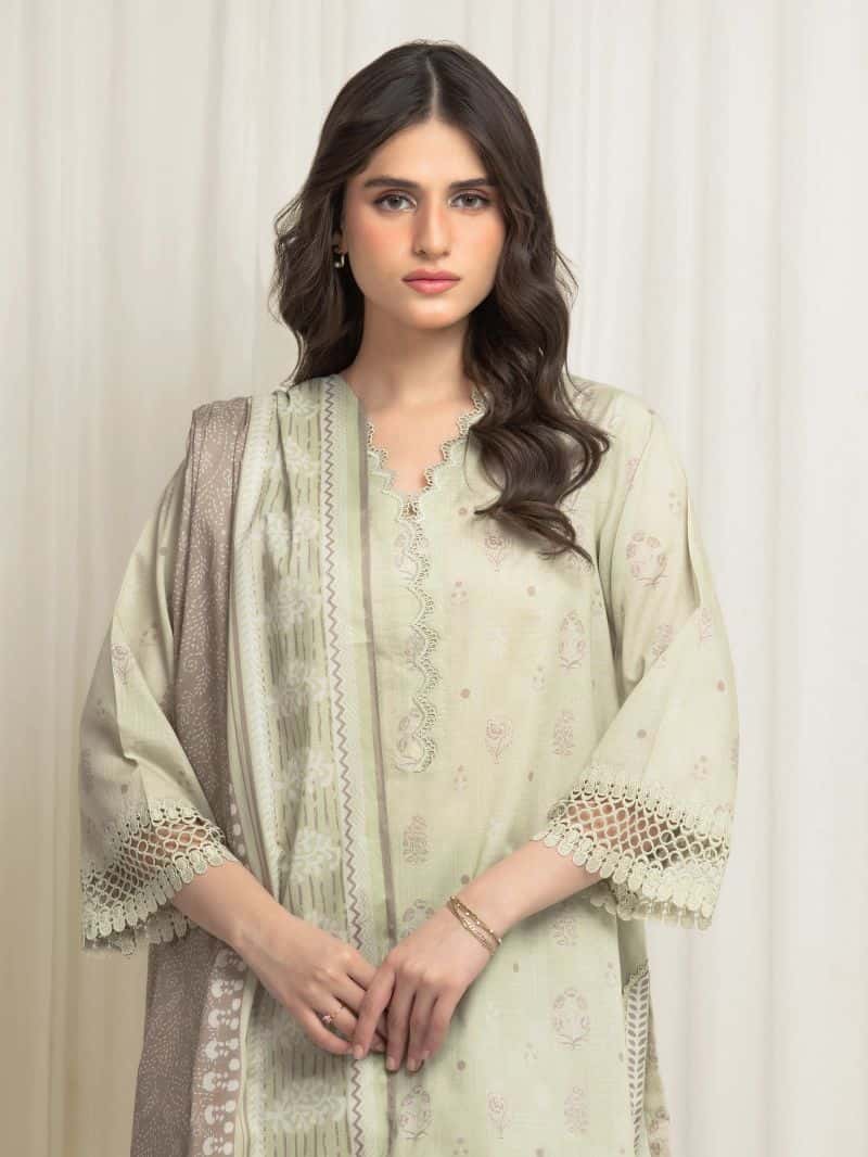 Printed Lawn Suit - EWU6A1-36614-3P - alternate view