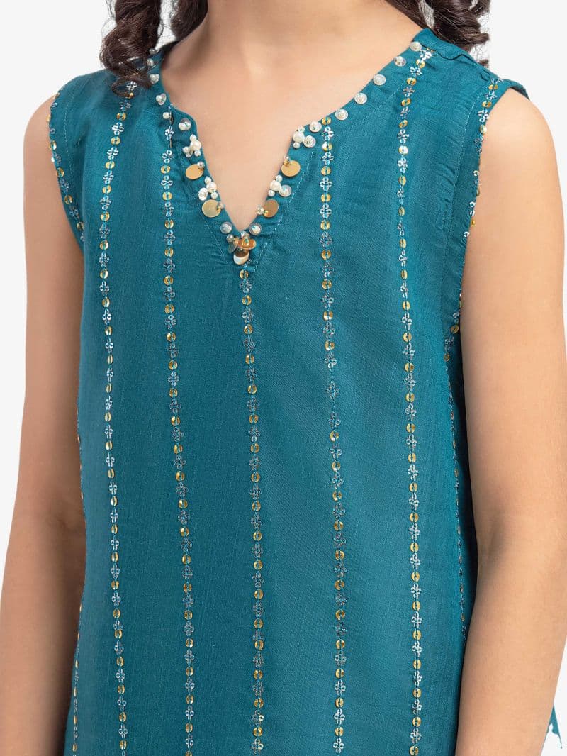 Embroidered Raw Silk Suit - EGTPLE5-50044-3P thumbnail