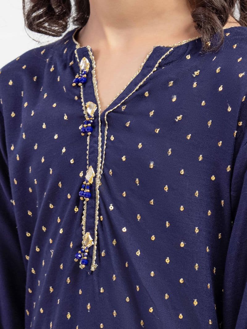 Embroidered Raw Silk Suit - EGTPLE5-50039-3P thumbnail