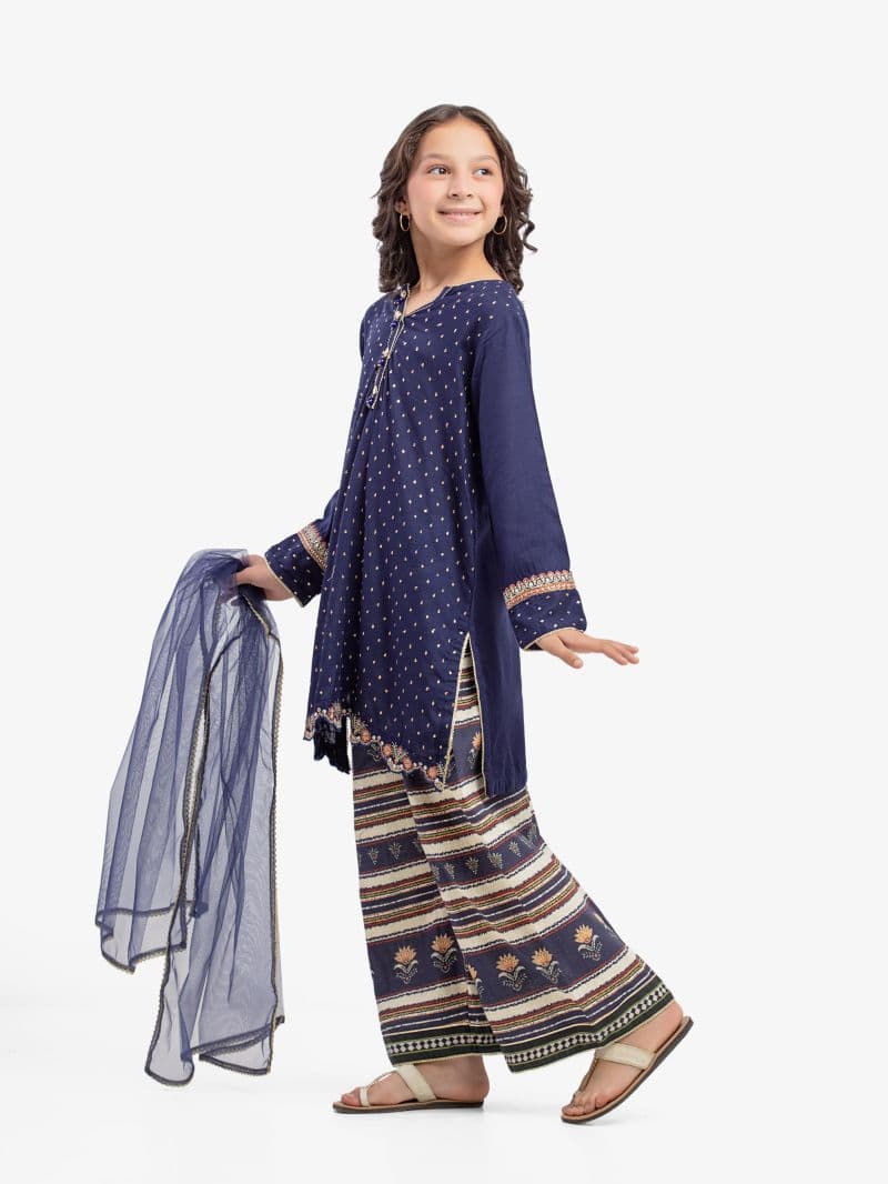 Embroidered Raw Silk Suit - EGTPLE5-50039-3P thumbnail