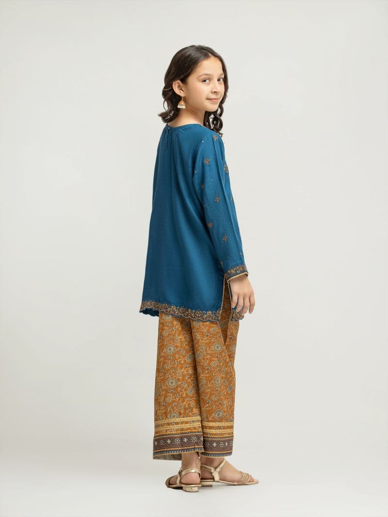 Embroidered Raw Silk Shirt Trouser - EGTPLE5-50038ST thumbnail