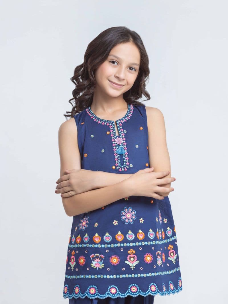 Embroidered Cambric Co-Ord Set - EGTKED6-74044ST thumbnail