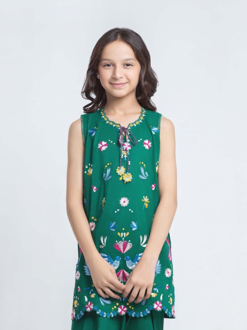 Embroidered Cambric Co-Ord Set - EGTKED6-74045ST thumbnail