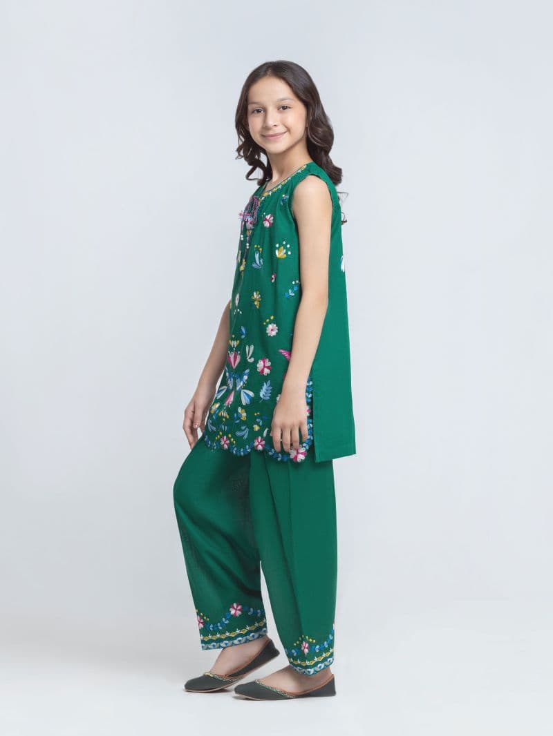 Embroidered Cambric Co-Ord Set - EGTKED6-74045ST thumbnail