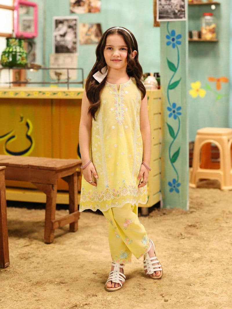 Embroidered Cambric Co-Ord Set - EGTKED6-74036ST thumbnail