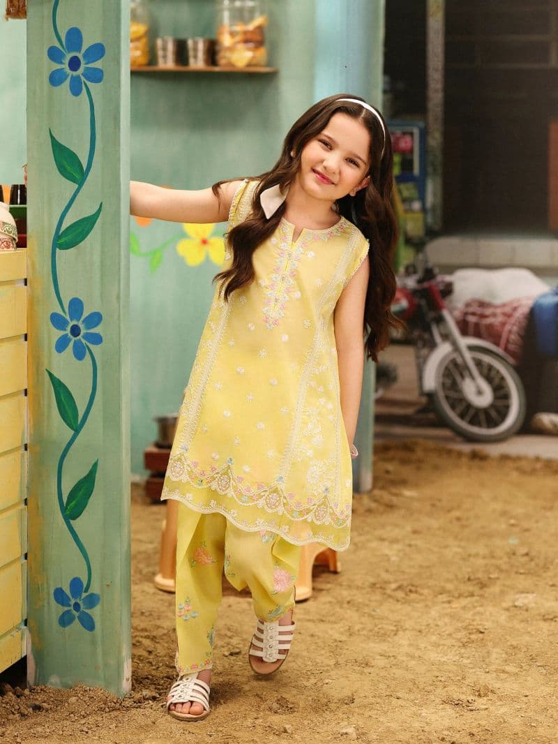 Embroidered Cambric Co-Ord Set - EGTKED6-74036ST thumbnail