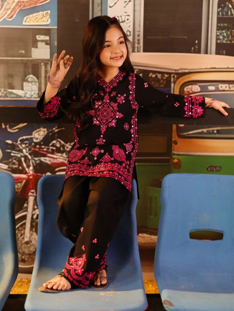 Embroidered Cambric Co-Ord Set - EGTKED6-74042ST thumbnail
