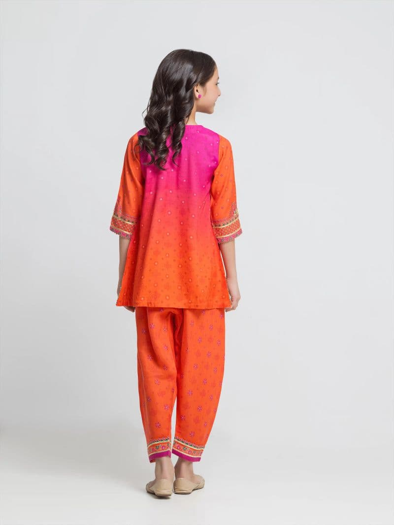 Block Print Raw Silk Co-Ord Set - EGTKEP6-74012ST thumbnail
