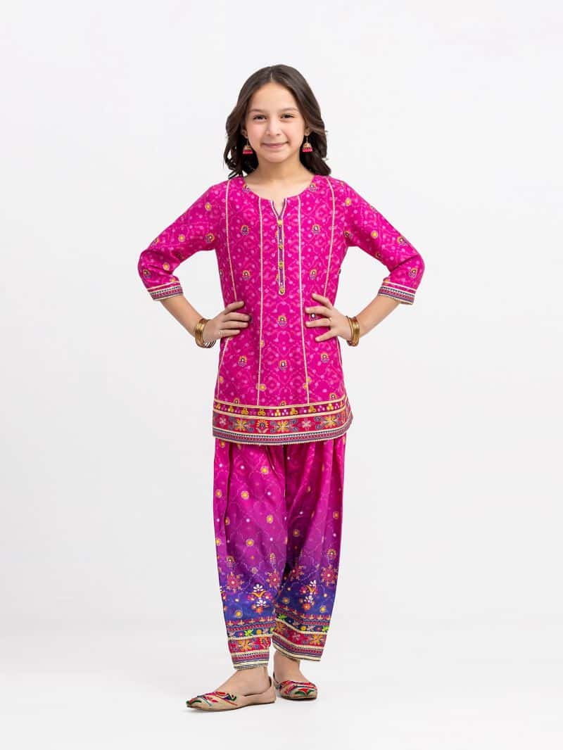 Embroidered Raw Silk Co-Ord Set - EGTKEP6-74010ST