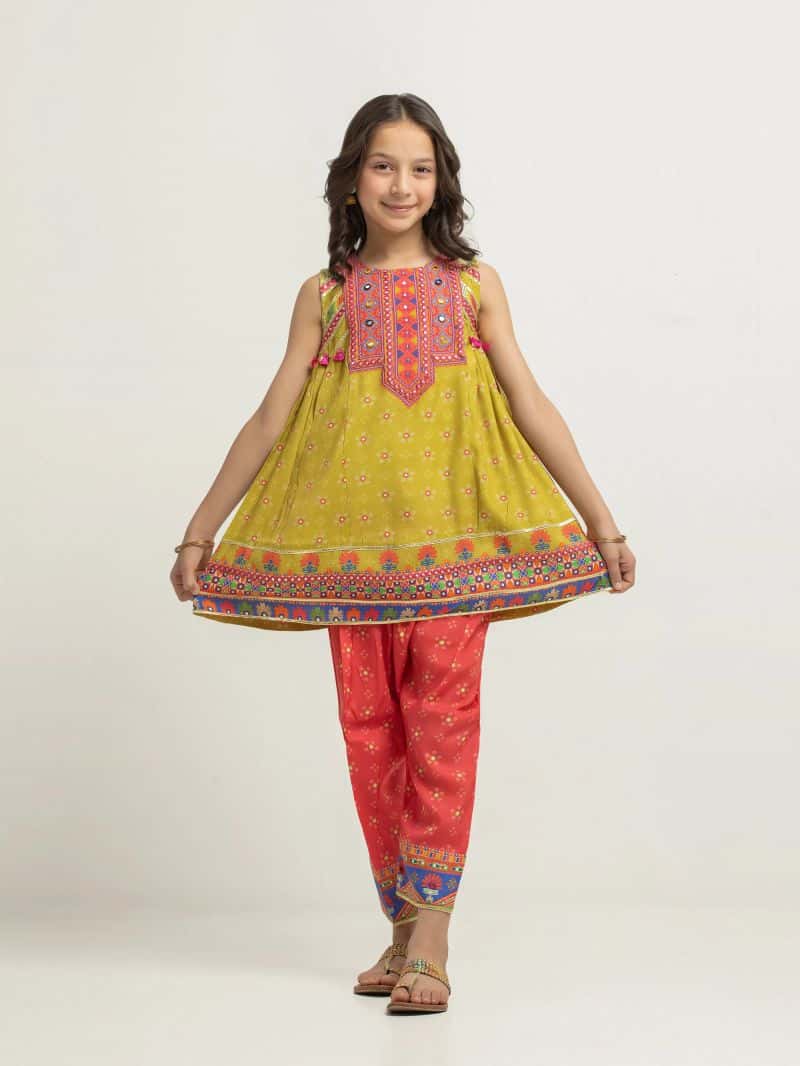 Embroidered Raw Silk Co-Ord Set - EGTKEP6-74009ST