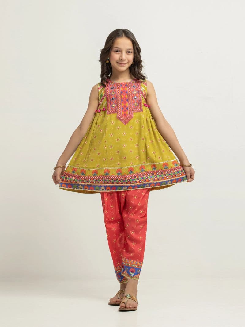 Embroidered Raw Silk Co-Ord Set - EGTKEP6-74009ST thumbnail