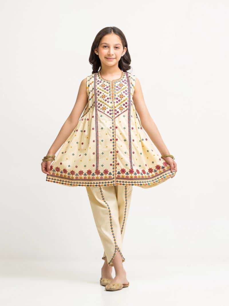 Embroidered Cambric Co-Ord Set - EGTKE5-73030ST