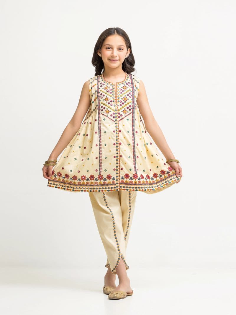 Embroidered Cambric Co-Ord Set - EGTKE5-73030ST thumbnail