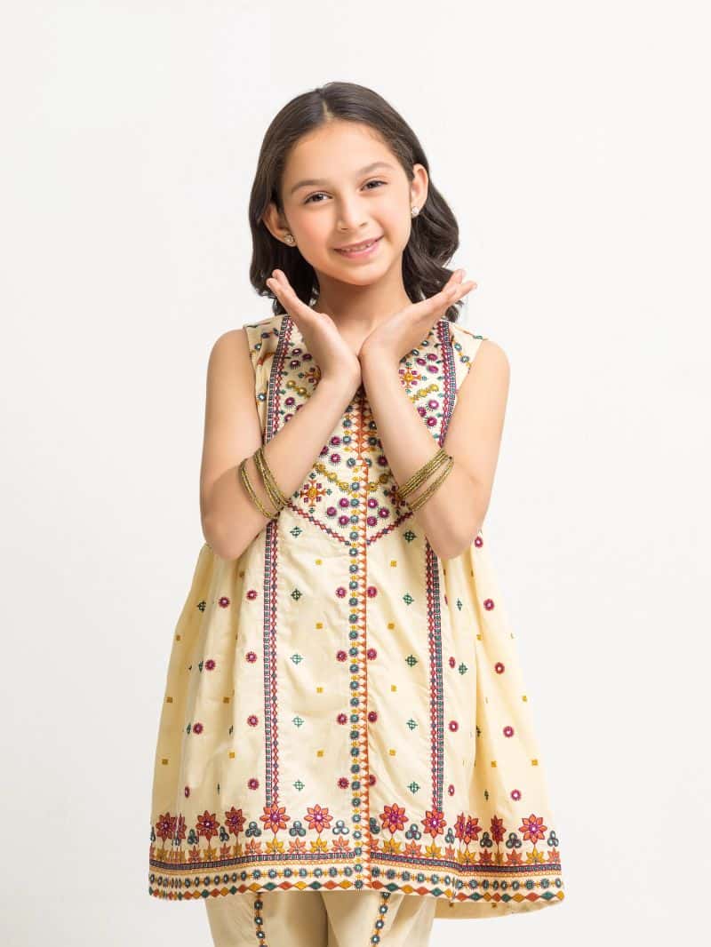 Embroidered Cambric Co-Ord Set - EGTKE5-73030ST - alternate view