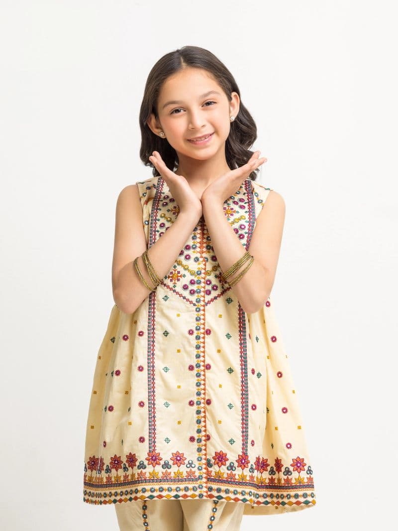 Embroidered Cambric Co-Ord Set - EGTKE5-73030ST thumbnail