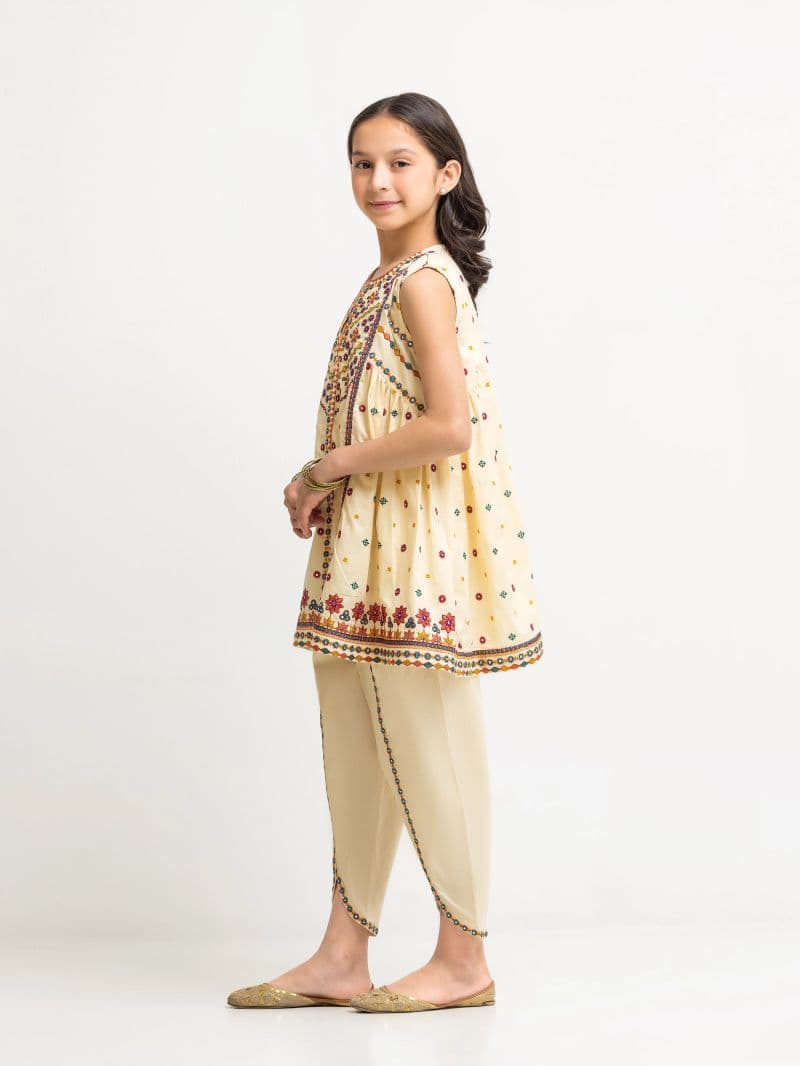 Embroidered Cambric Co-Ord Set - EGTKE5-73030ST thumbnail