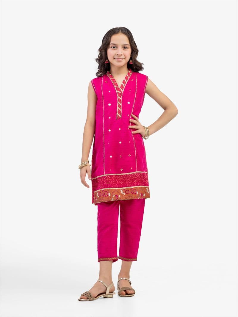 Embroidered Jacquard Co-Ord Set - EGTKS5-73045ST thumbnail