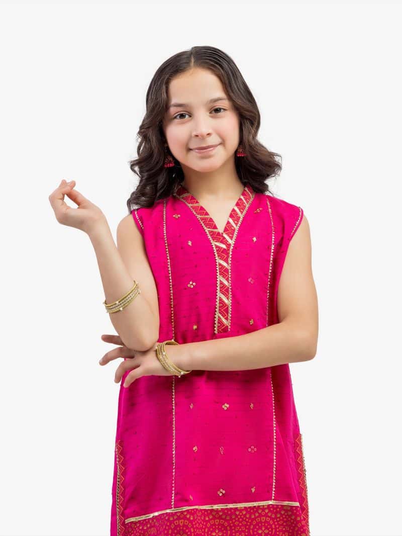 Embroidered Jacquard Co-Ord Set - EGTKS5-73045ST - alternate view